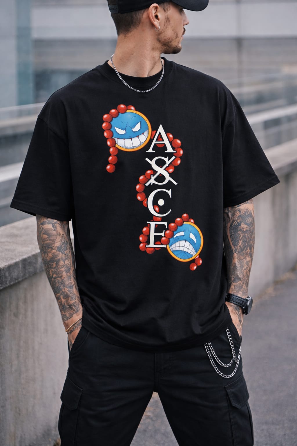 Fire Fist Ace – Anime Streetwear Drop Shoulder T-Shirt