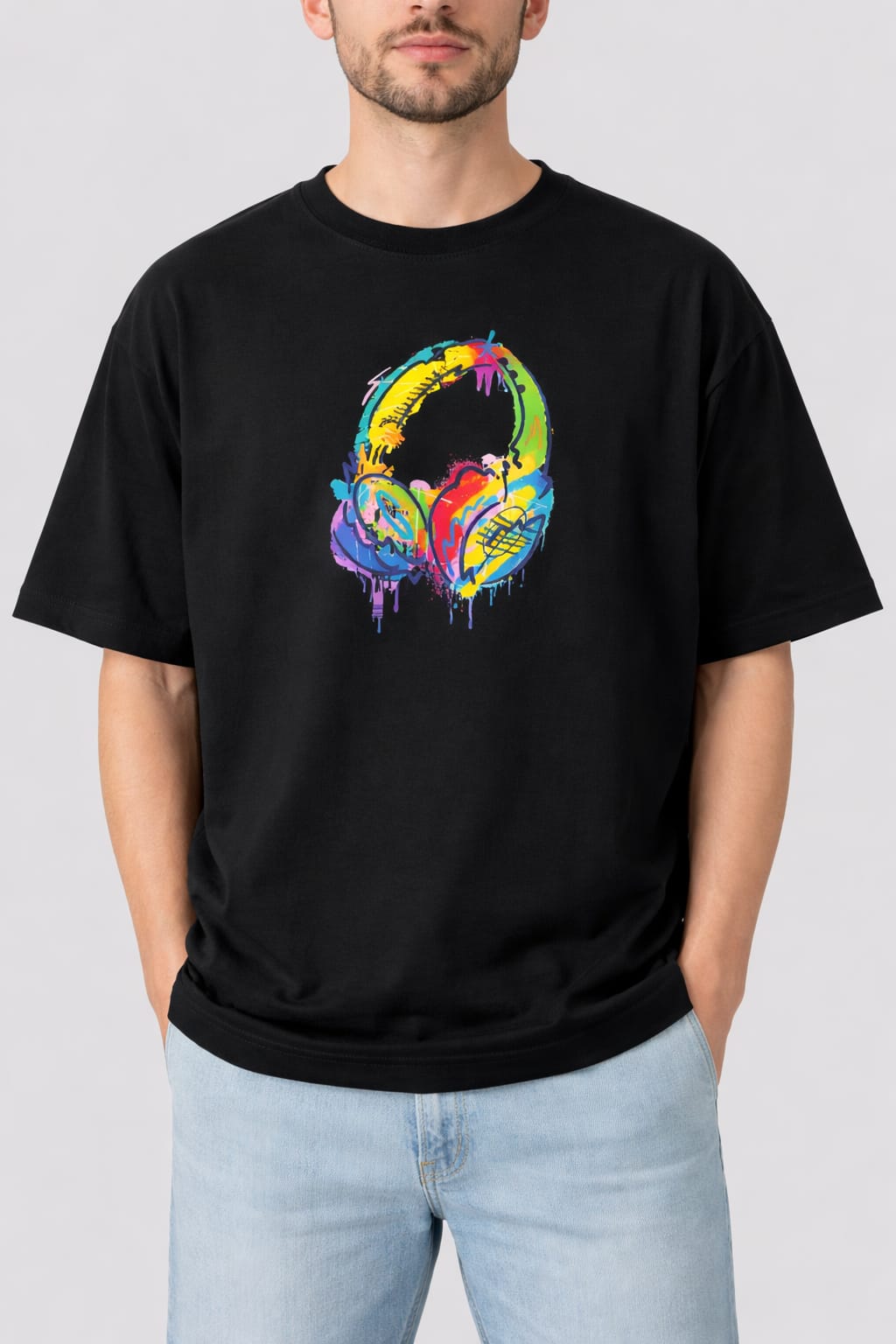 Music On World Off Graphic T-Shirt – Dual-Side Streetwear Tee