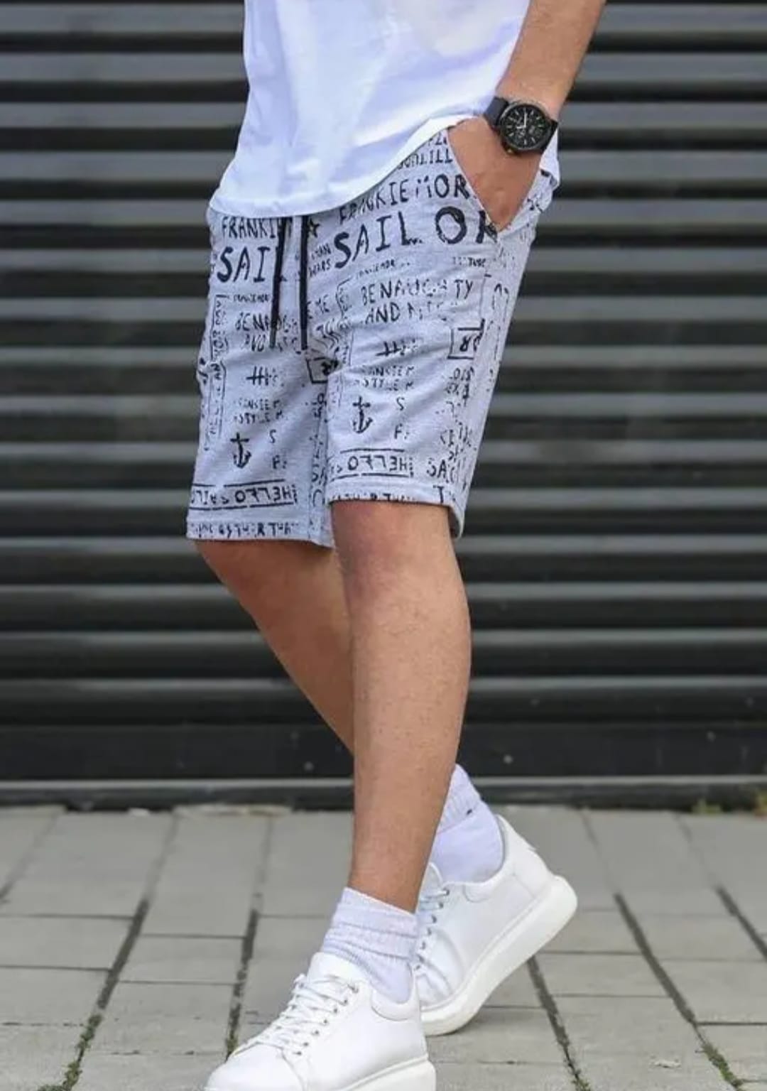 Men’s Coastal AOP Script Casual Shorts