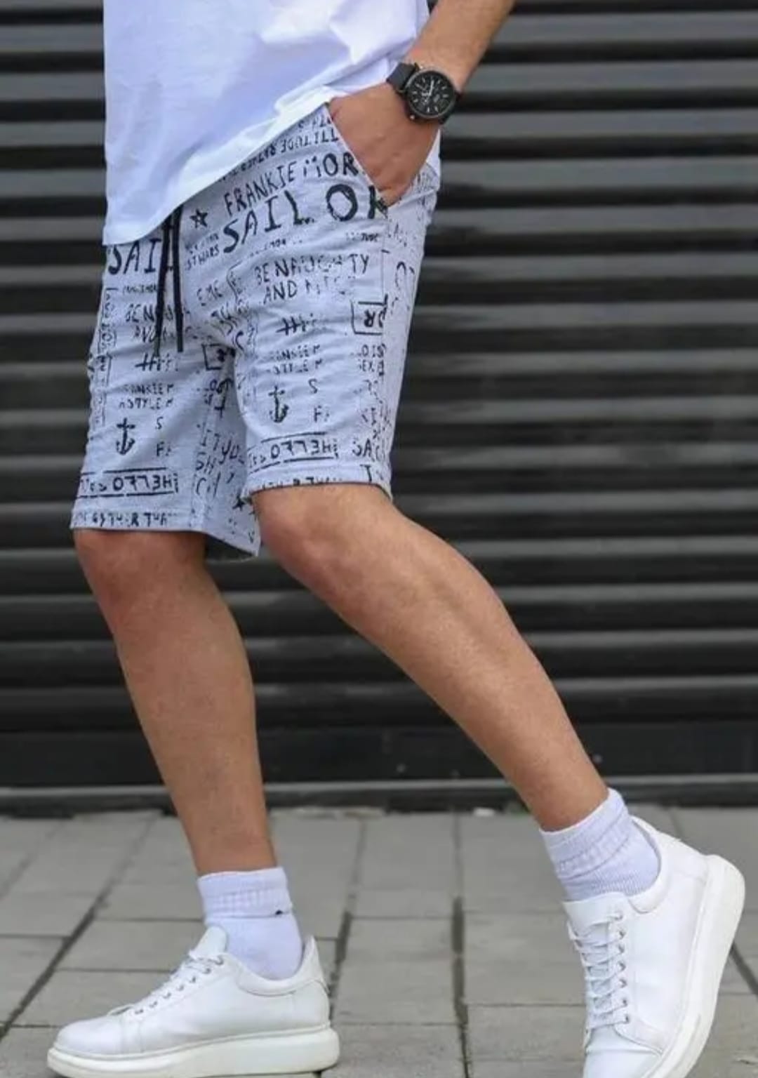 Men’s Coastal AOP Script Casual Shorts