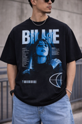 Billie Blue Graphic Drop-Shoulder T-Shirt | Oversized Streetwear Tee