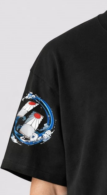 Fire & Water Blade Anime T-Shirt | Double-Sided Graphic Streetwear | Demon Slayer